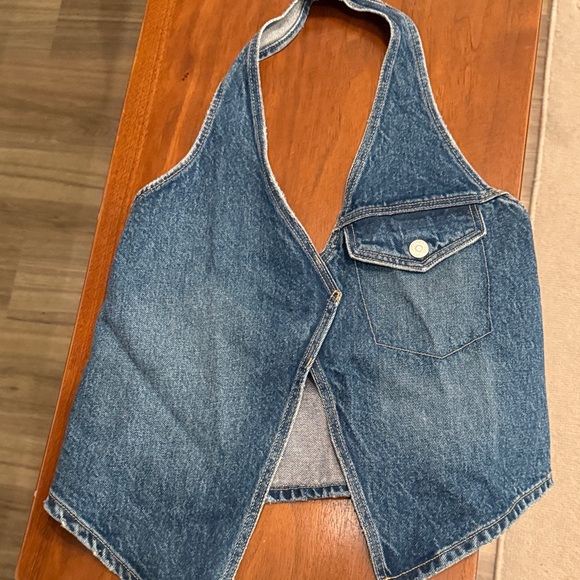 Zara Blue Denim Top - Picture 3 of 5